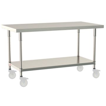 Metro® Werktafels RVS met Onderschap / Verrijdbaar
