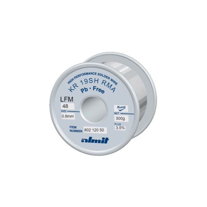 Almit LFM-48 (Sn-Ag3,0-Cu0,5) KR 19SH 3,5% (0,8mm/0,5kg) main product photo